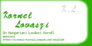 kornel lovaszi business card